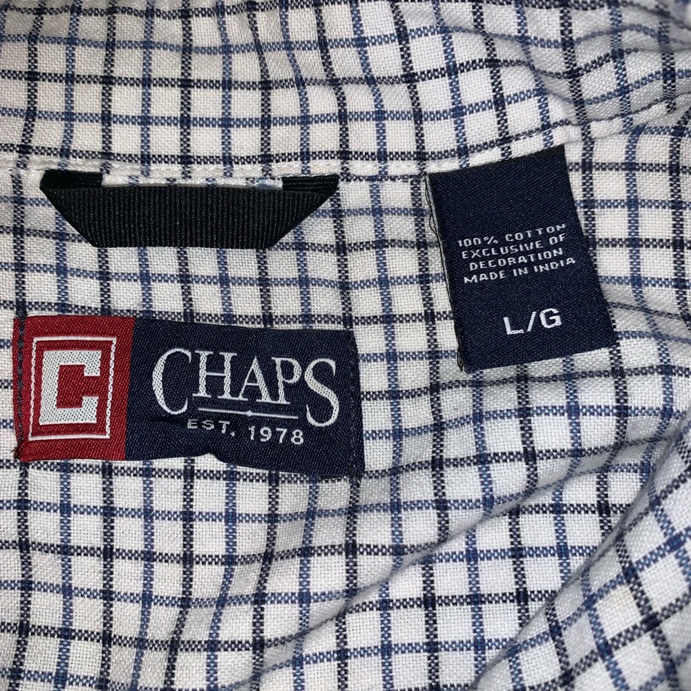Chaps Checkered Button Down Long Sleeve Shirt - image 4